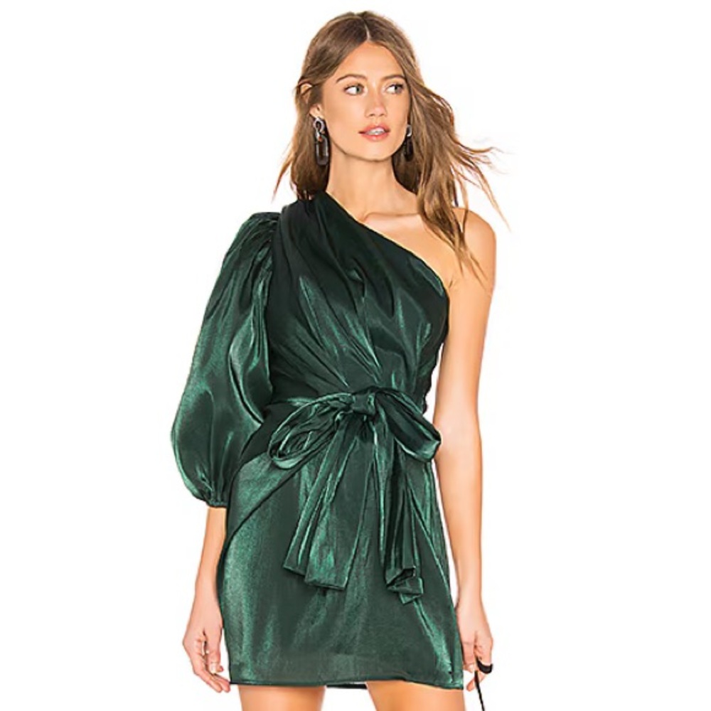 Lovers & Friends Kennedy Green Bow Mini Dress